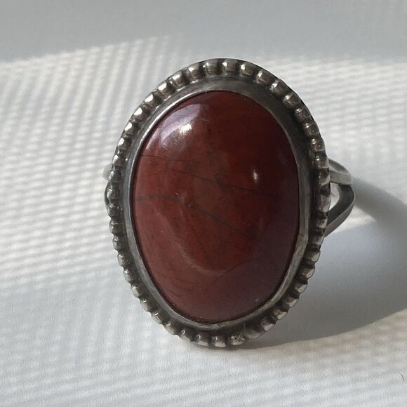 Vintage Sterling Silver Jasper Native American Southwestern Mens Ring Sz 13 READ - Picture 11 of 13